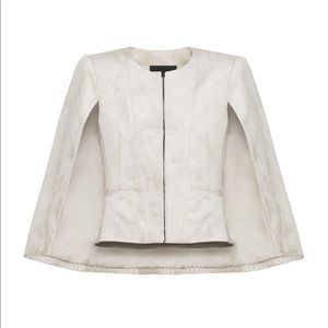 BCBGMAXAZRIA Garry Faux Suede Capelet in Stone XS